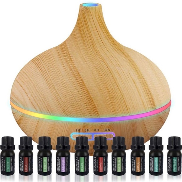 PURE Aromatherapy Bundle Ultra Sonic Diffuser & 10 Essential Oils New in Box - Picture 1 of 4